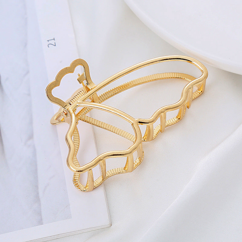 Elegant Tiara Butterfly Grab Clip Hollow Ponytail