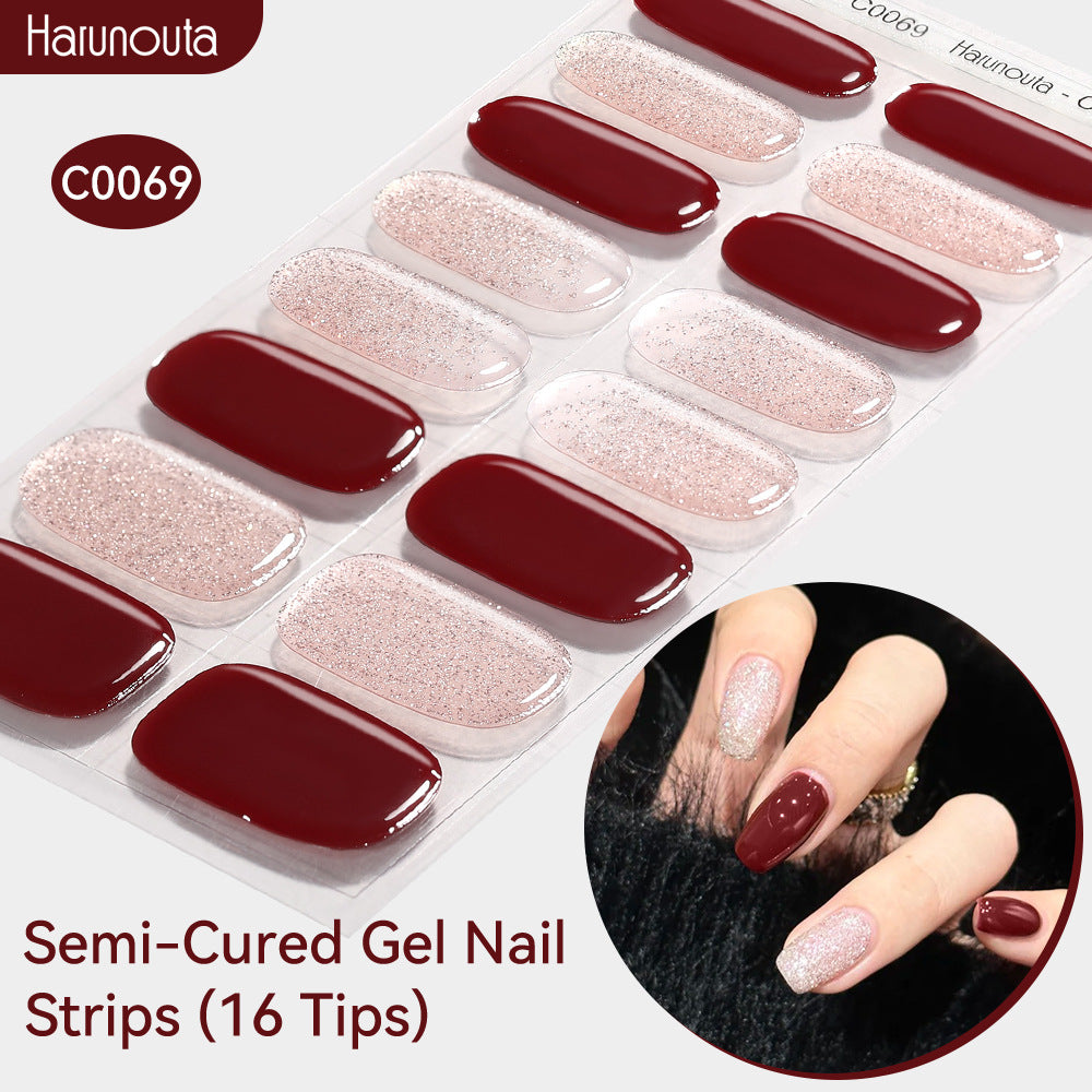 Harunouta Nail Stickers UV Gel Nail Sticker Semi-curing