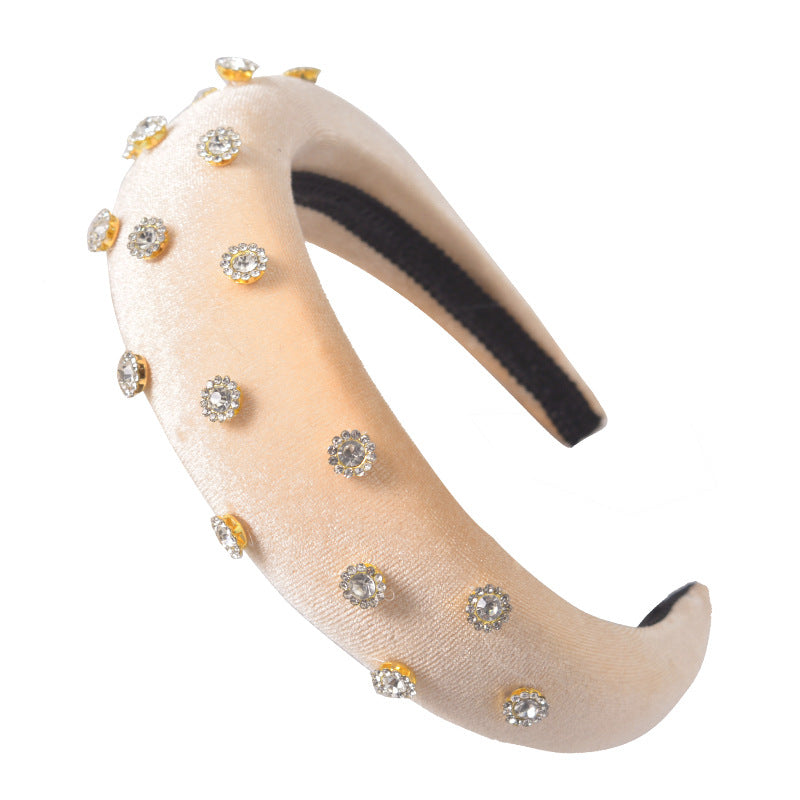 Fashion Diamond-studded Thick Flannel Headband Hair Accessories