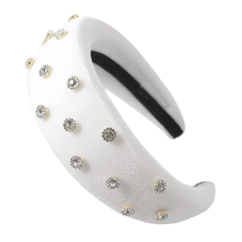 Fashion Diamond-studded Thick Flannel Headband Hair Accessories