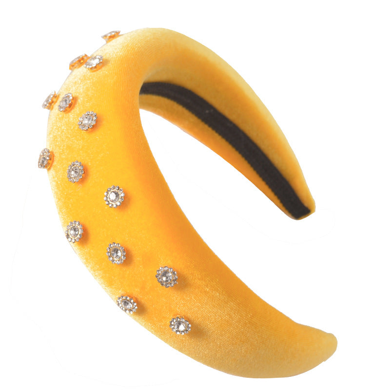 Fashion Diamond-studded Thick Flannel Headband Hair Accessories