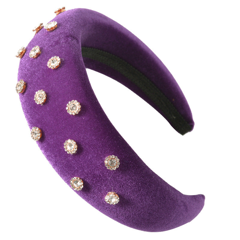 Fashion Diamond-studded Thick Flannel Headband Hair Accessories
