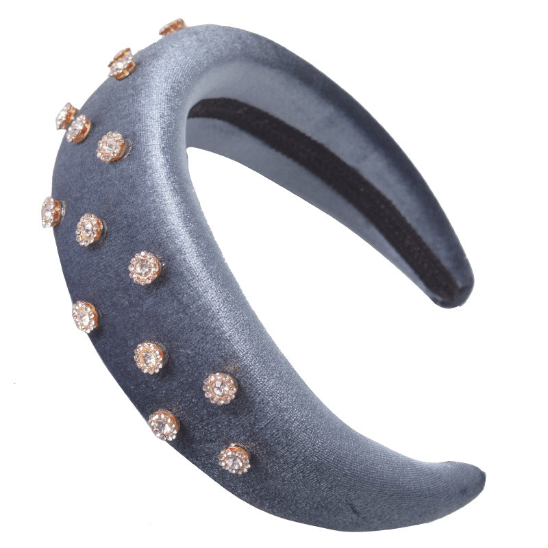 Fashion Diamond-studded Thick Flannel Headband Hair Accessories