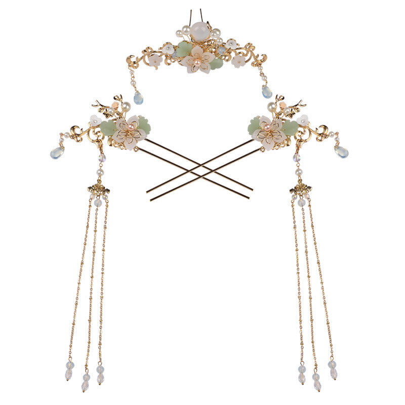 Hanfu Hairpin Tassel Complete Set Of Ancient Style Hair Crown Set