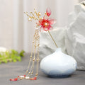 Imitation Jade Flower Tassel Hairpin Costume Headdress