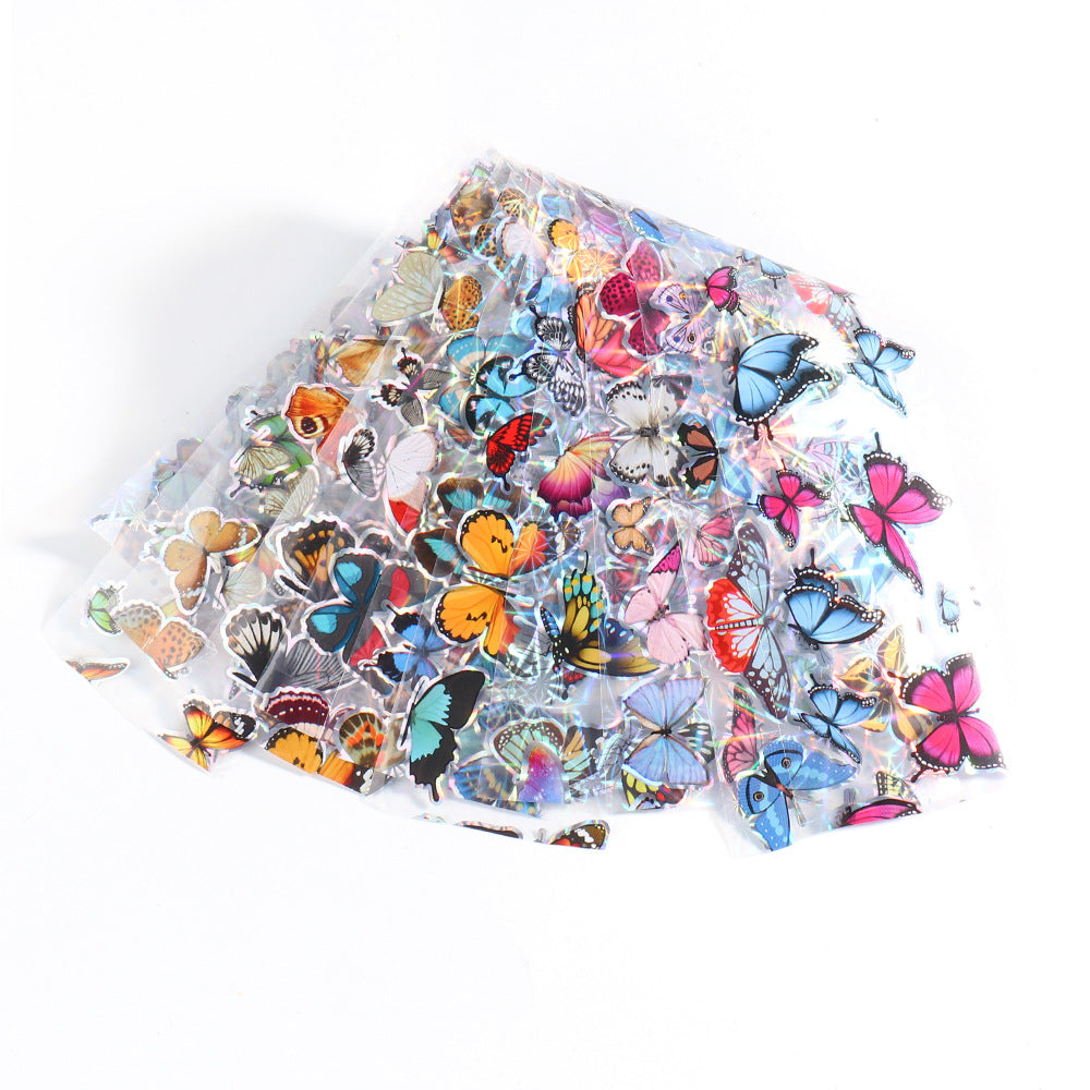 Nail Art 10 Color Laser Butterfly Nail Star Transfer Stickers