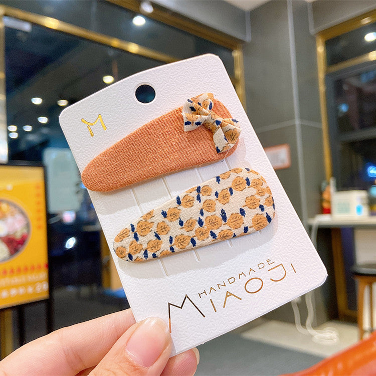 Pastoral Small Floral Bow Tie Color Matching Hairpin