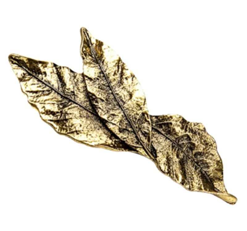 Retro Tree Leaf Hairpin European and American Spring Clip With Bangs