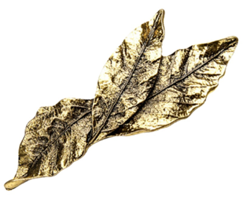 Retro Tree Leaf Hairpin European and American Spring Clip With Bangs