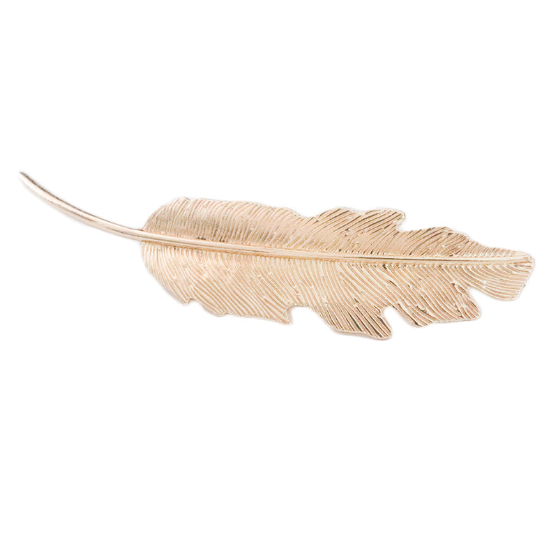 Feather Hairpin Antique Clip Headdress Back Head Hairpin Bangs Elegant Retro Leaves