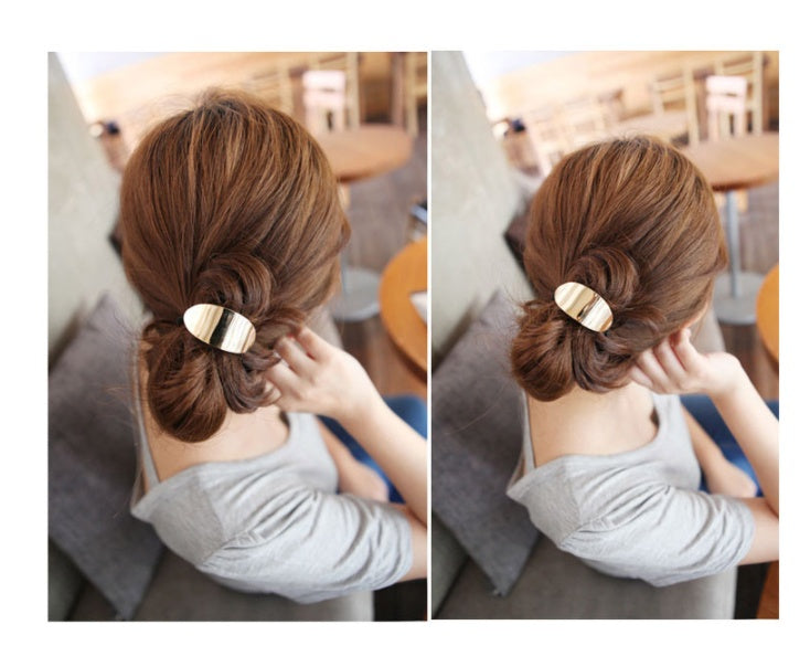 Headdress Simple Temperament Metal Smooth Leather Hair Loop