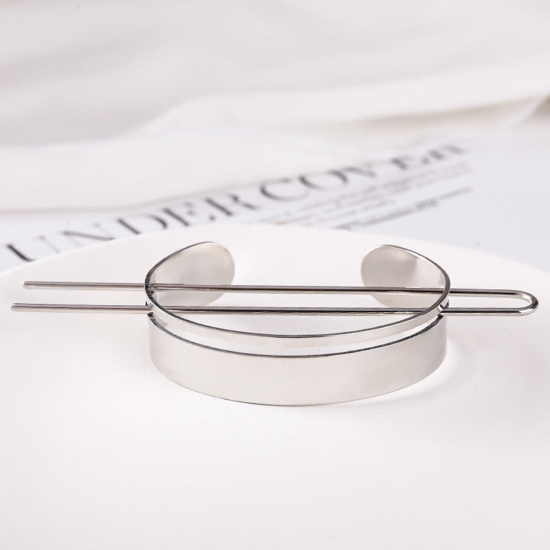 Net Red Hair Accessories Minimalist Metal Feather Hairpin