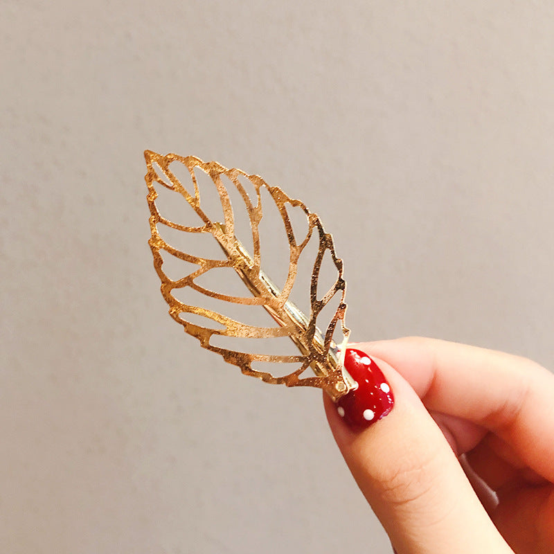 European And American Retro Hollow Leaf Clip Side Clip