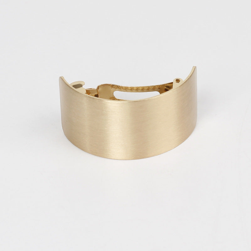 Brushed Metal Curved Spring Clip  Ponytail Hairpin