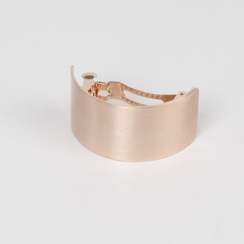Brushed Metal Curved Spring Clip  Ponytail Hairpin