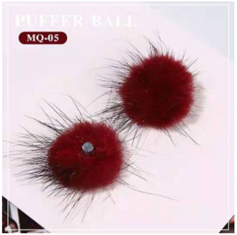 Puffer Ball Nail Art Accessories Removable Hair Ball Nail Polish Glue DIY Decoration