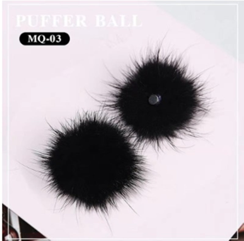 Puffer Ball Nail Art Accessories Removable Hair Ball Nail Polish Glue DIY Decoration