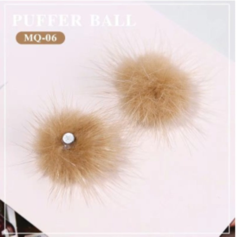 Puffer Ball Nail Art Accessories Removable Hair Ball Nail Polish Glue DIY Decoration