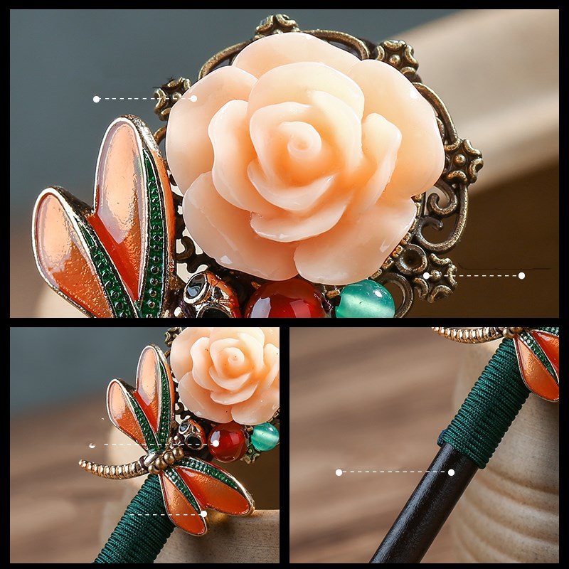 Simple and Modern Daily Pan Head Shaking Wooden Hairpin