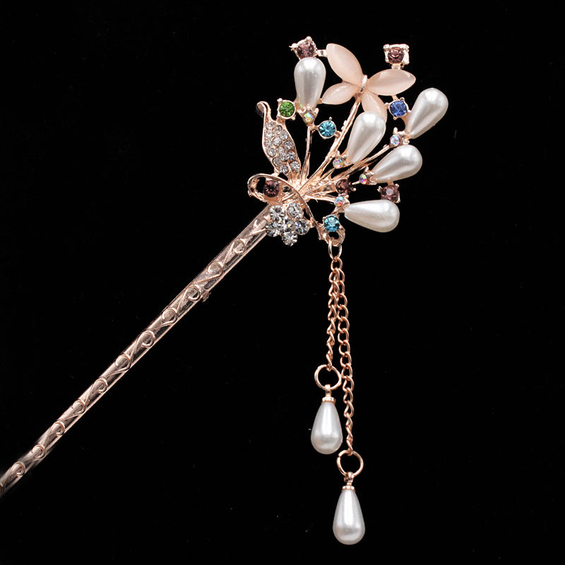 Step By Step Hanfu Accessories Plate Hair Alloy Rhinestone Hairpin