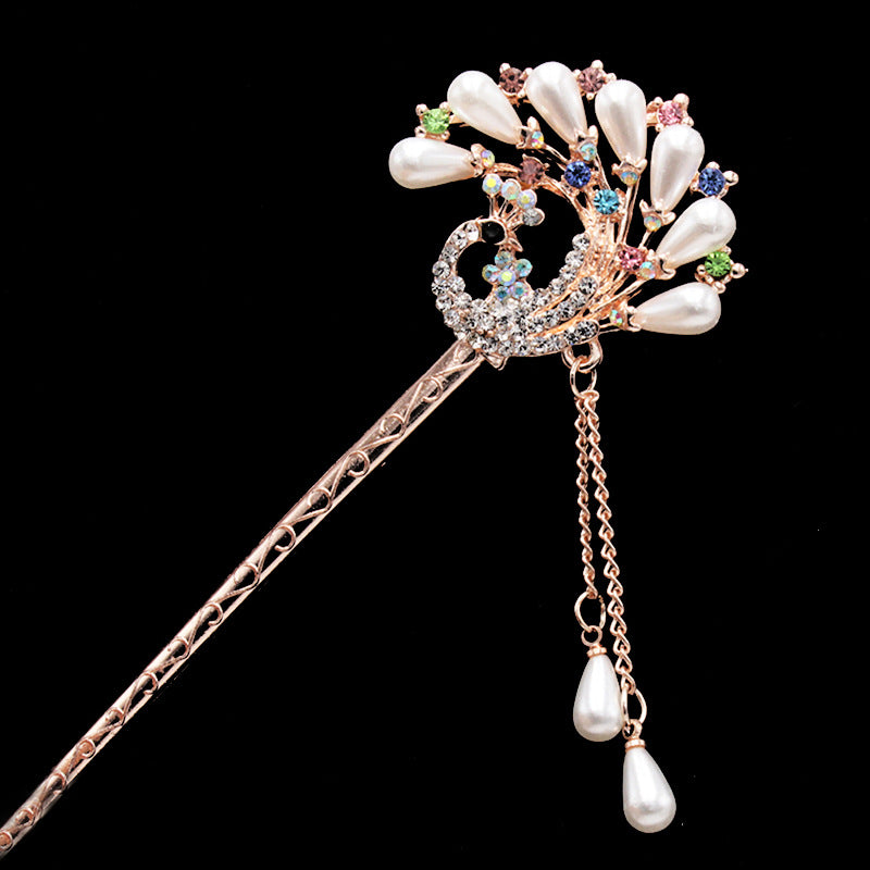 Step By Step Hanfu Accessories Plate Hair Alloy Rhinestone Hairpin