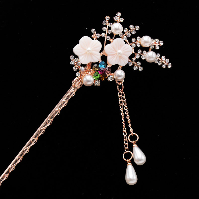 Step By Step Hanfu Accessories Plate Hair Alloy Rhinestone Hairpin