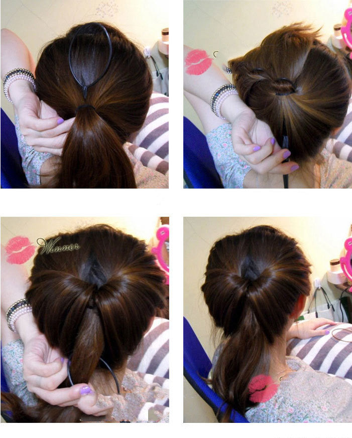 New Style Pattern Pan Hair Donut Ball Head Korean Hair Accessories Pan Hair Tool Set