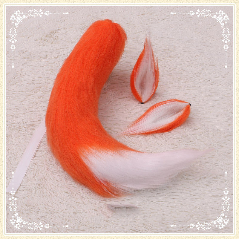 Double Long-Haired Beast Ears, Hairpin And Tail