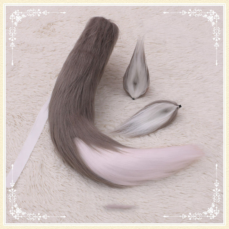 Double Long-Haired Beast Ears, Hairpin And Tail