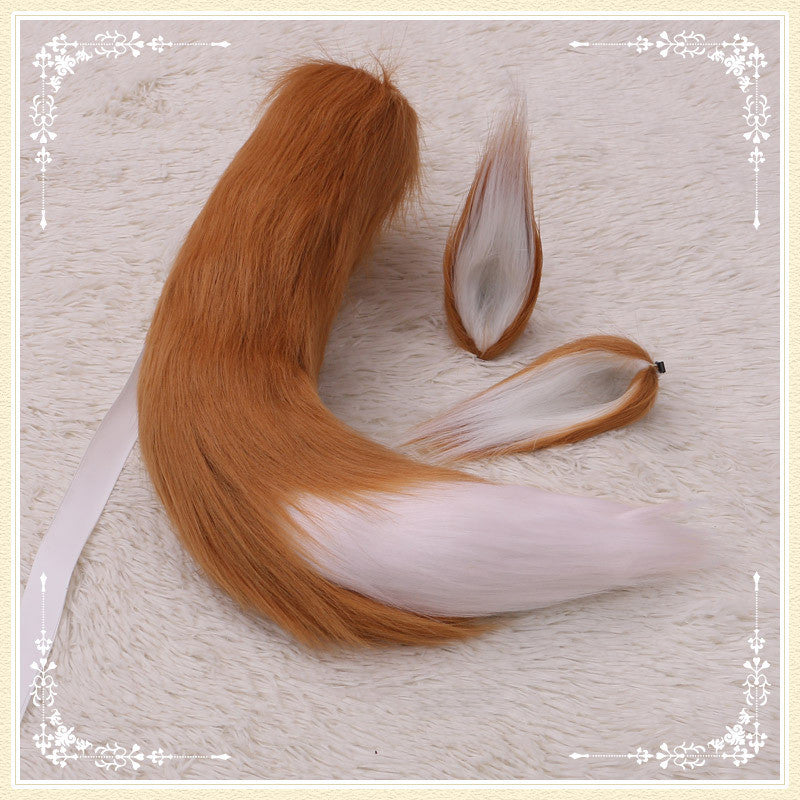 Double Long-Haired Beast Ears, Hairpin And Tail