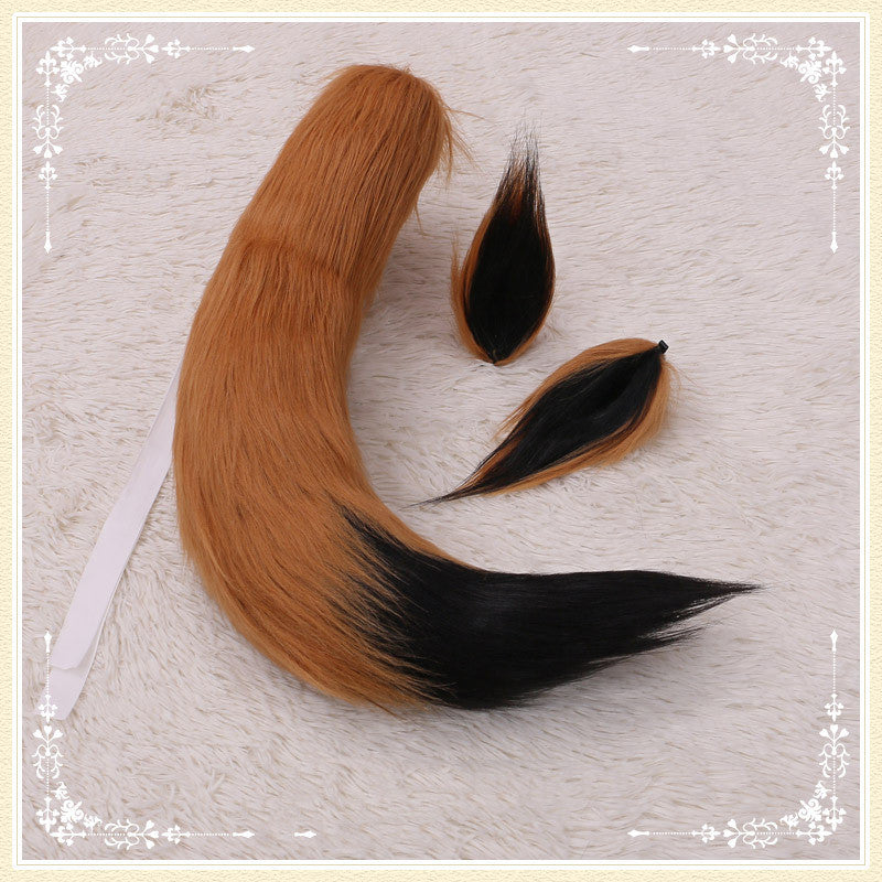 Double Long-Haired Beast Ears, Hairpin And Tail