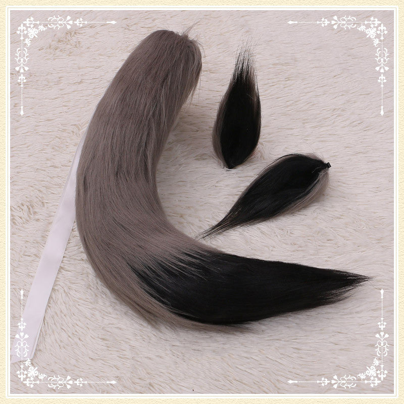 Double Long-Haired Beast Ears, Hairpin And Tail
