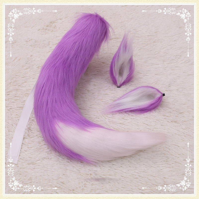 Double Long-Haired Beast Ears, Hairpin And Tail
