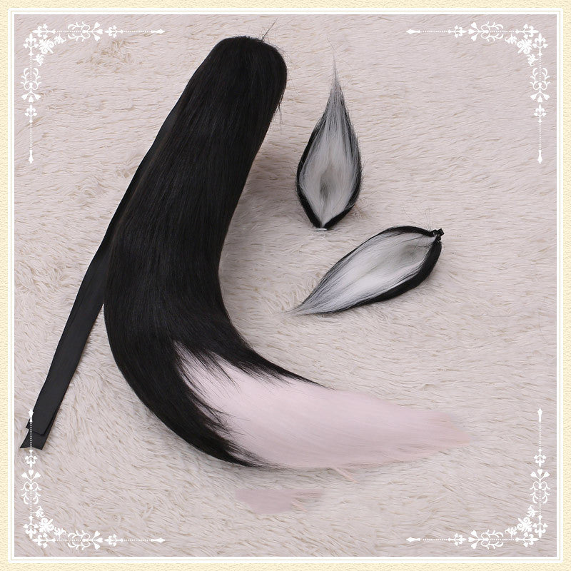 Double Long-Haired Beast Ears, Hairpin And Tail