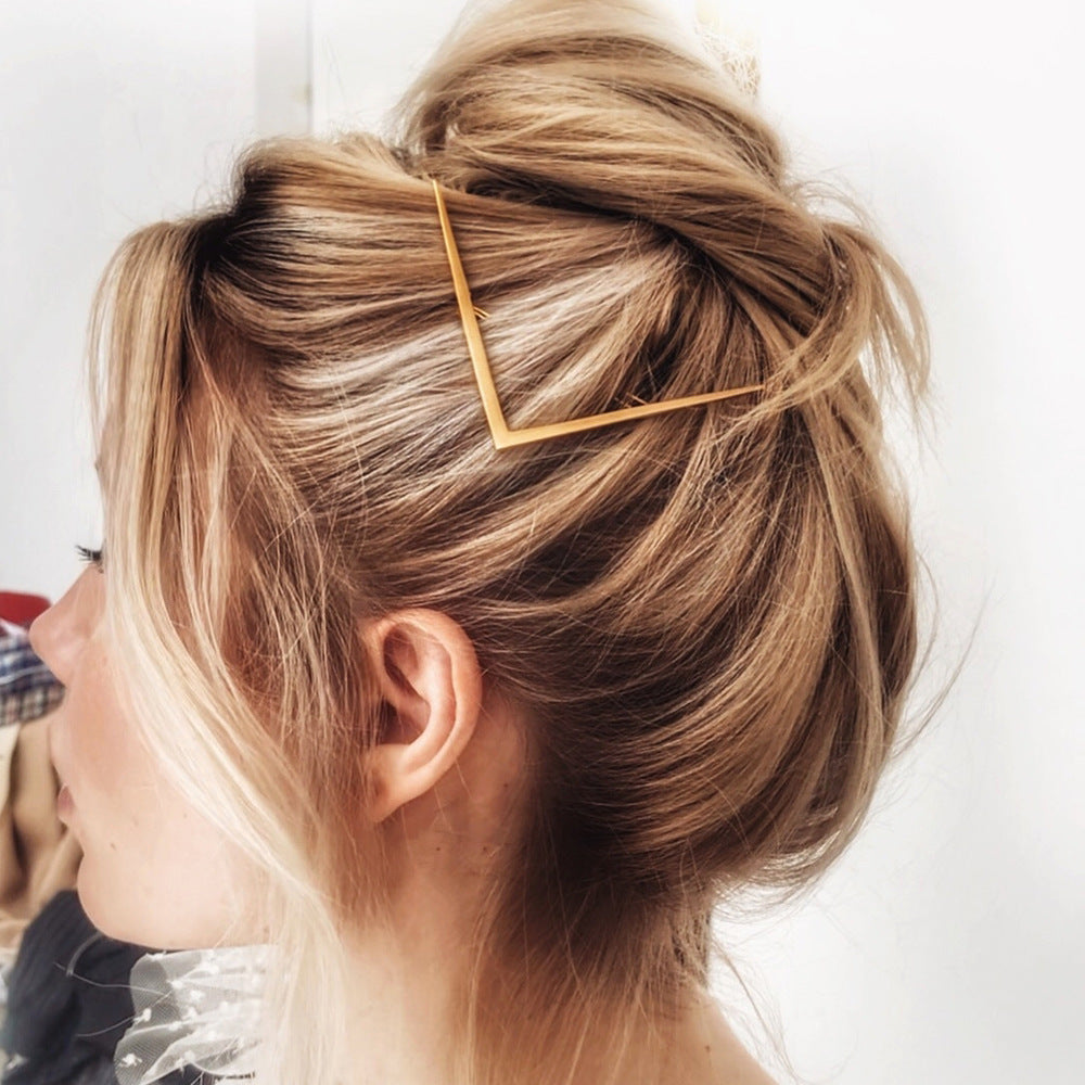 Fashionable Geometric Alloy Flat-head Clip Hairpin Headwear