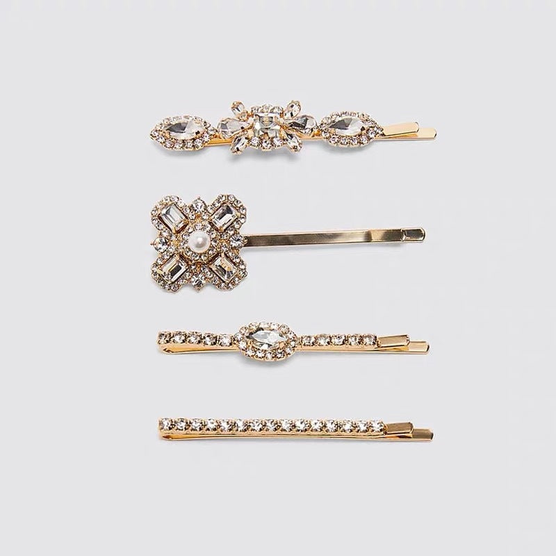 Japanese and Korean New Style Pearl Rhinestone Hairpin Women