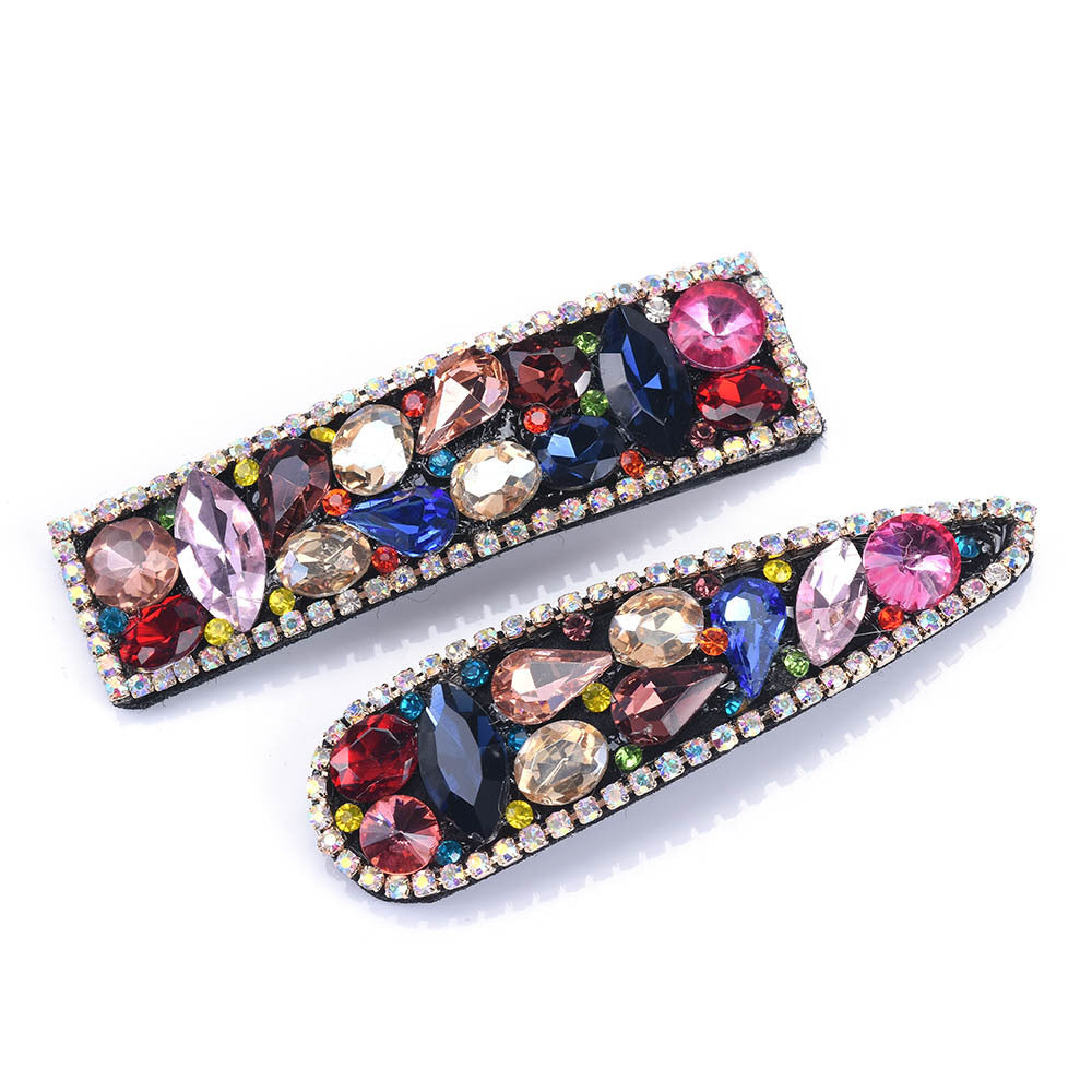 New Product Personality Flannel Colored Glass Diamond Hairpin