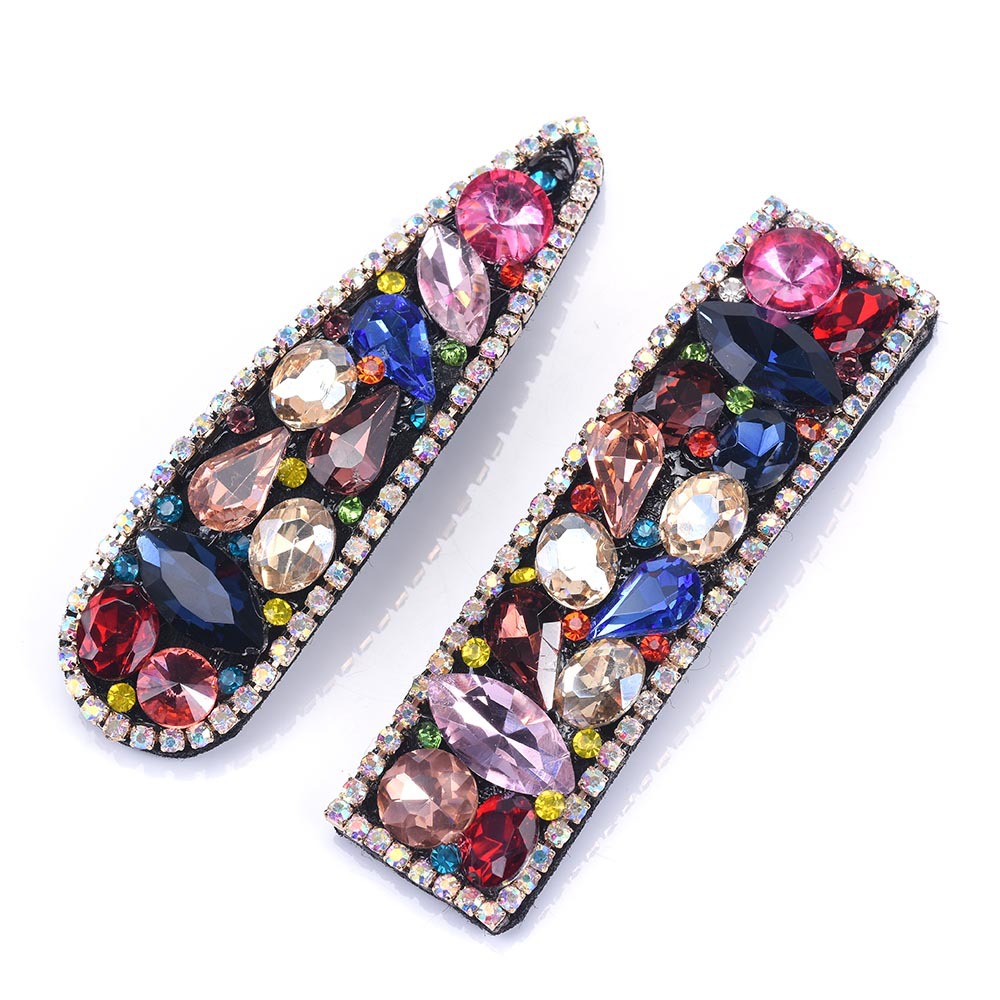 New Product Personality Flannel Colored Glass Diamond Hairpin