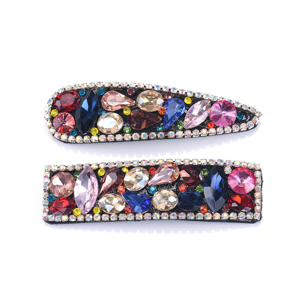 New Product Personality Flannel Colored Glass Diamond Hairpin