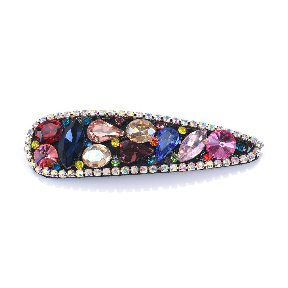 New Product Personality Flannel Colored Glass Diamond Hairpin