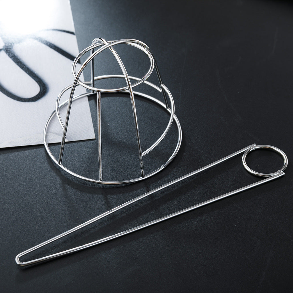 Irregular Metal Bowl-shaped Hollow Hairpin