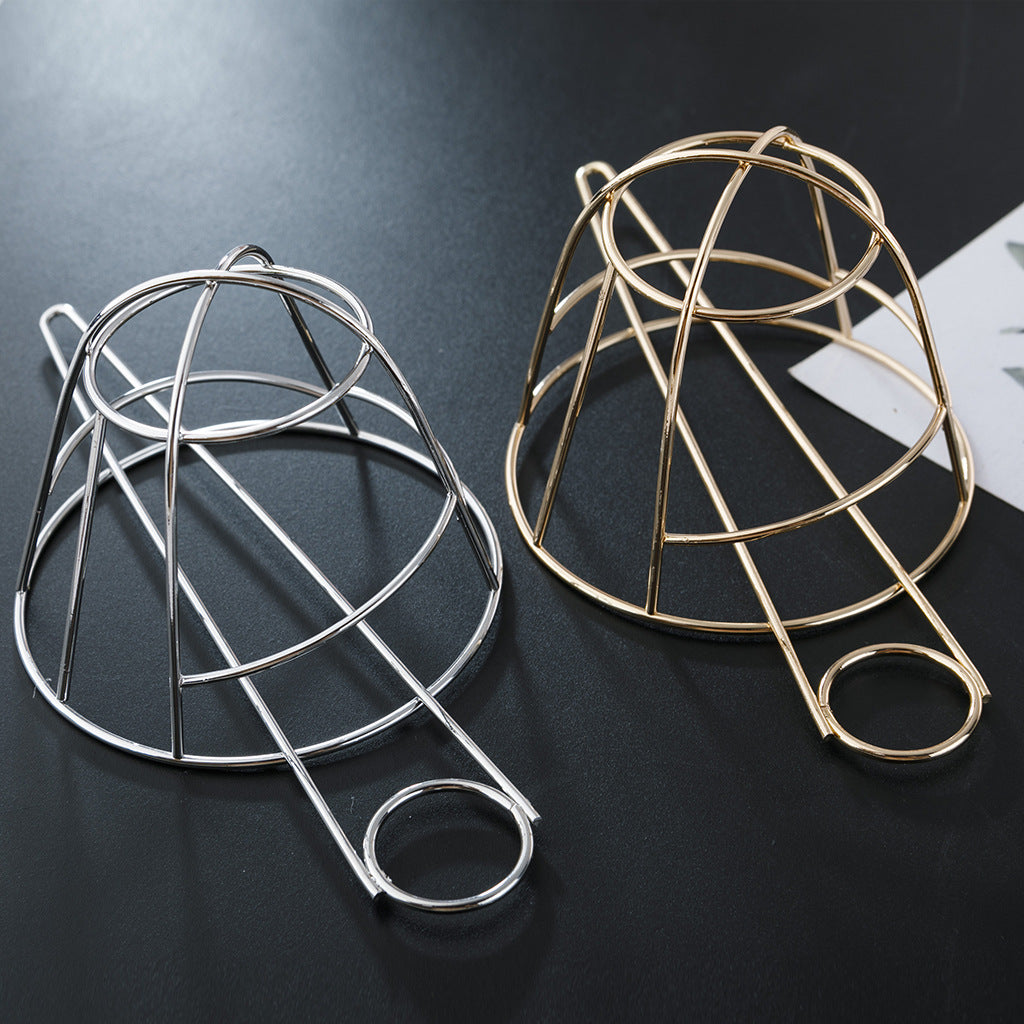 Irregular Metal Bowl-shaped Hollow Hairpin