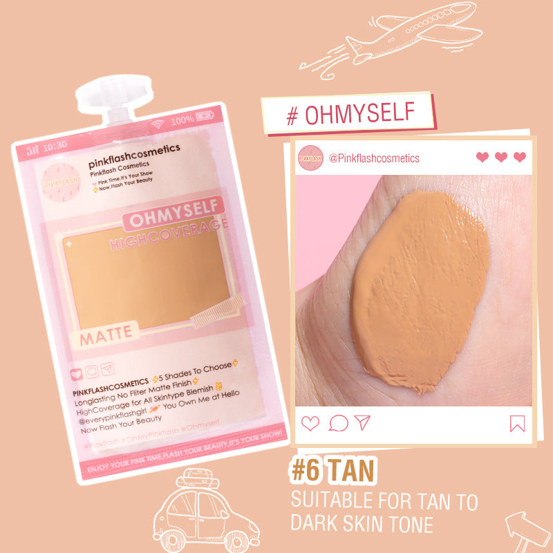 Liquid Foundation in Bags to Cover Acne and Dark Circles for Long-lasting Matte