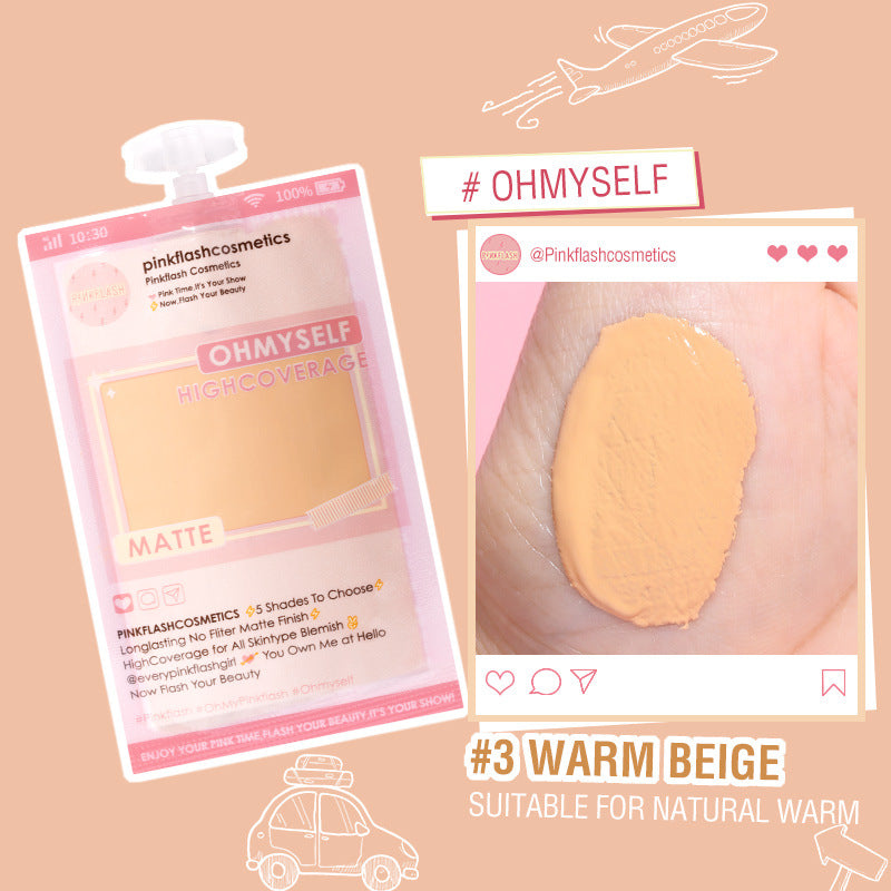 Liquid Foundation in Bags to Cover Acne and Dark Circles for Long-lasting Matte