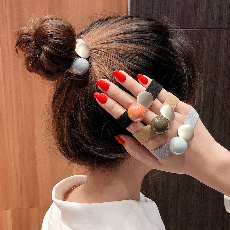 Simple Bead Ball High Elastic Rubber Band Headdress