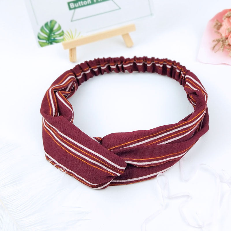 Retro Sports Striped Headband Women