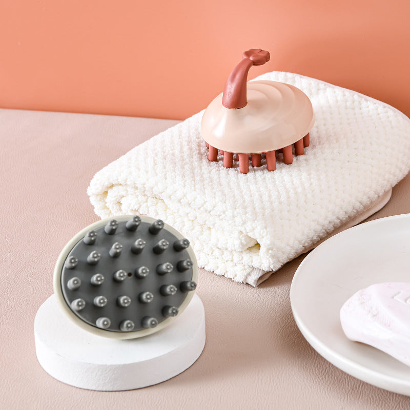 Children's Shampoo And Bath Brush To Remove Dandruff Silicone Baby Sponge