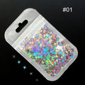 Nail Art Accessories Four-pointed Star Symphony Laser Sequins