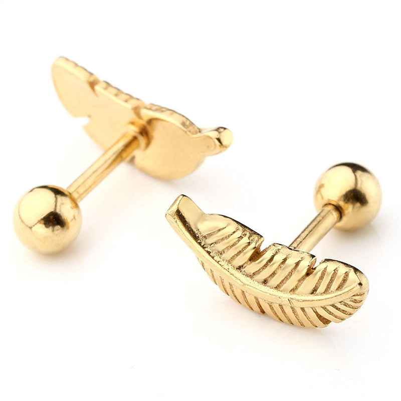 Ear Bone Nail Feather Lip Nail Piercing Jewelry