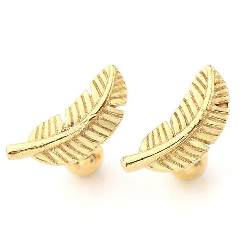 Ear Bone Nail Feather Lip Nail Piercing Jewelry